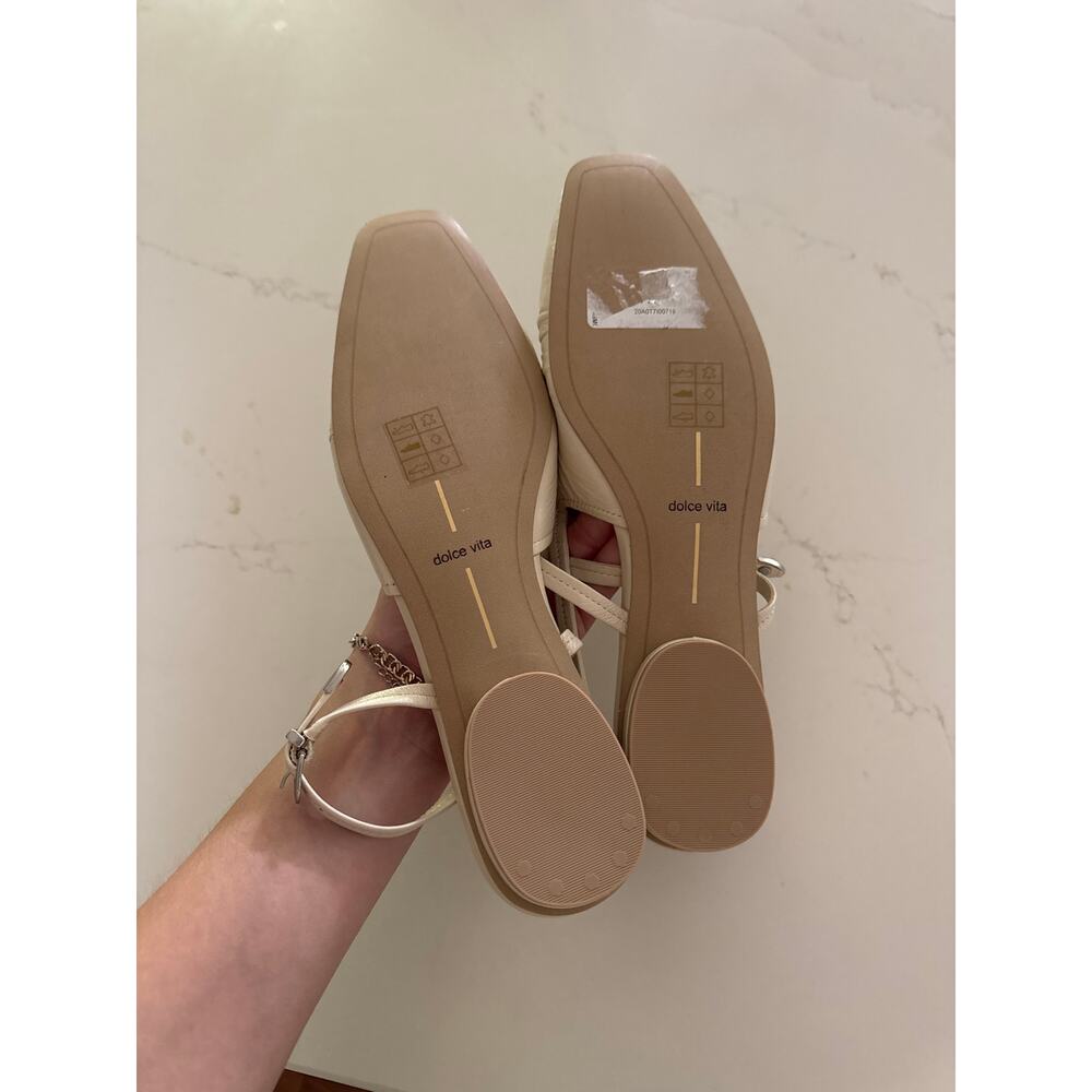 DOLCE VITA Rianne Slingback Flats in Ivory Crinkle Size 9.5 - Picture 6 of 6